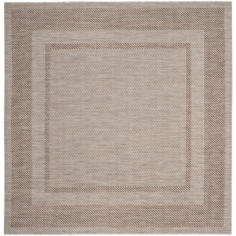7 X Square Outdoor Rugs The Home Depot Courtyard Beige Brown 7 Ft X Indoor Outdoor Square Area