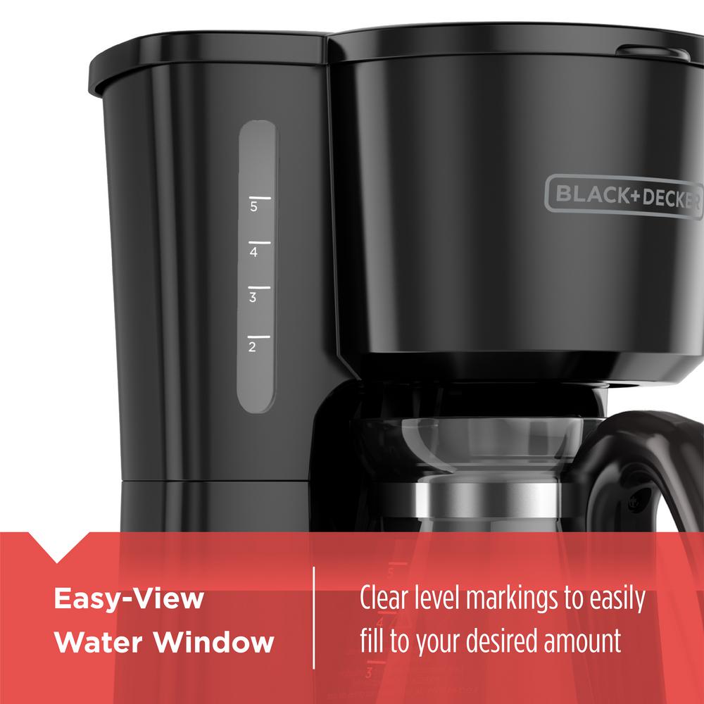 BLACK+DECKER 5-Cup Switch Coffee Maker In Black CM0700B - The Home Depot