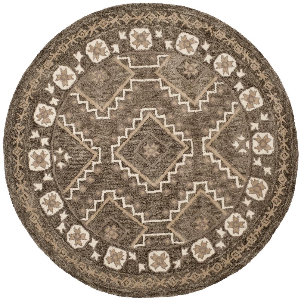 Safavieh Bella Brown/Taupe 5 ft. x 5 ft. Round Area RugBEL672A5R