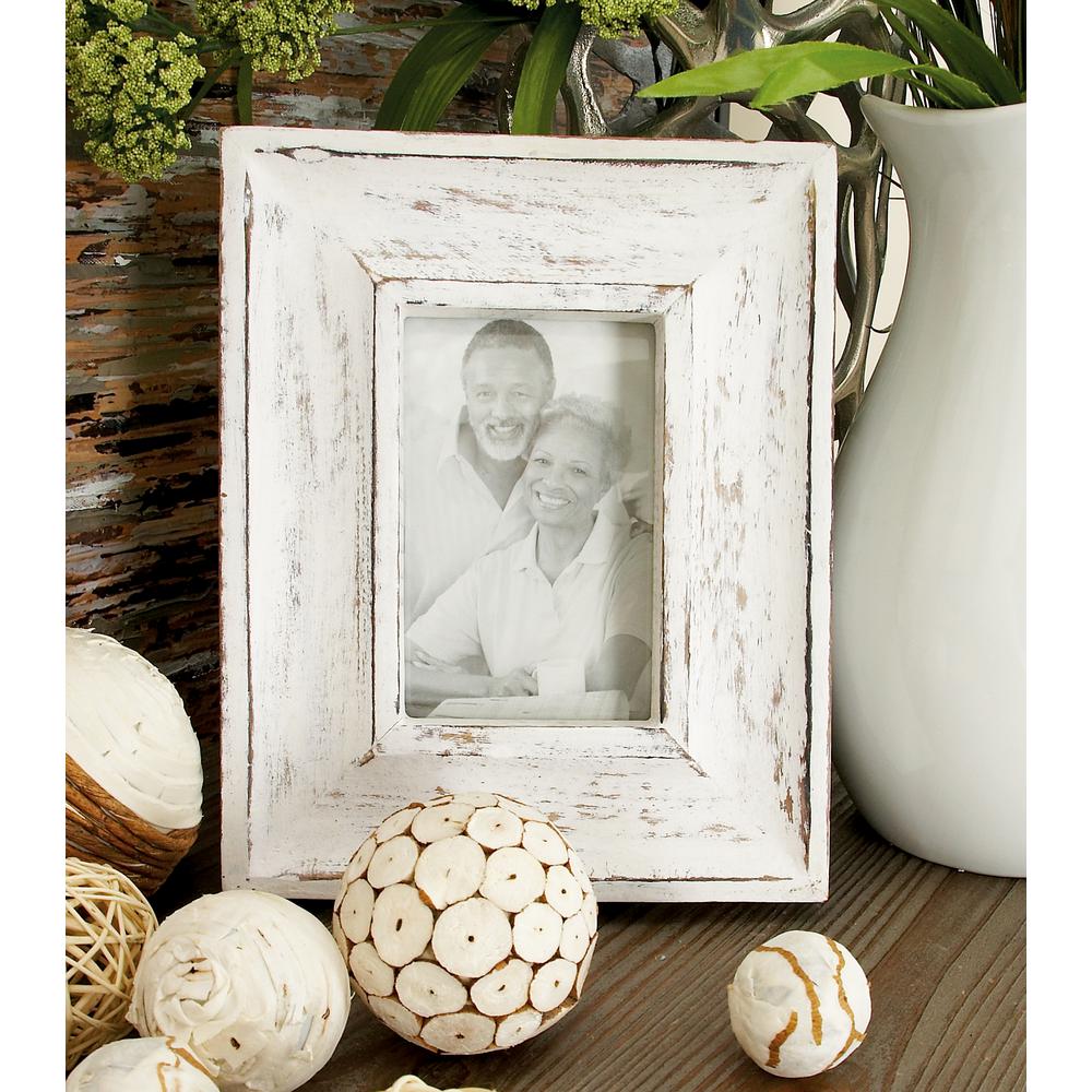 Litton Lane Oak Brown And White Wash Multi Beveled Picture