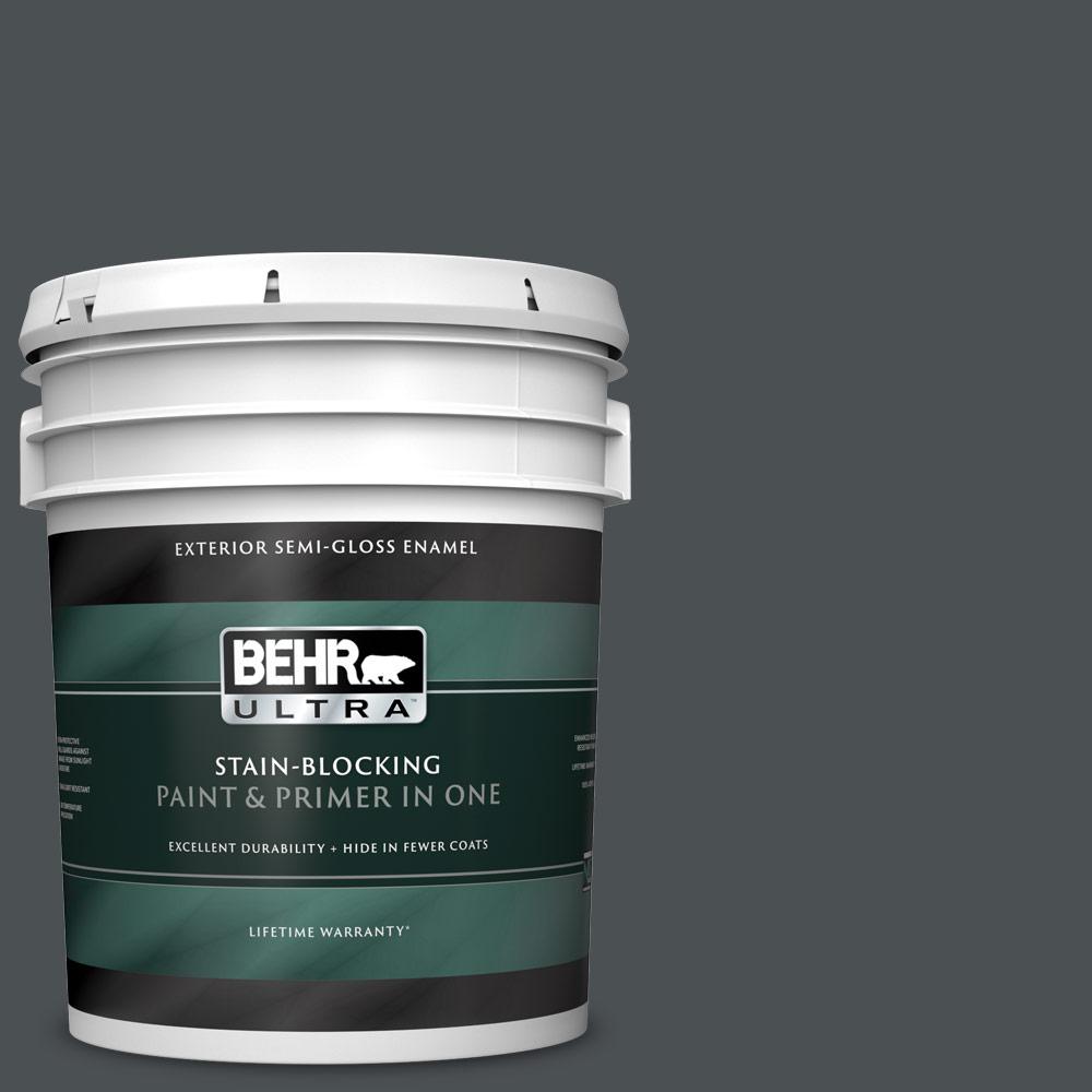 BEHR ULTRA 5 gal. PPU1801 Cracked Pepper SemiGloss Enamel Exterior