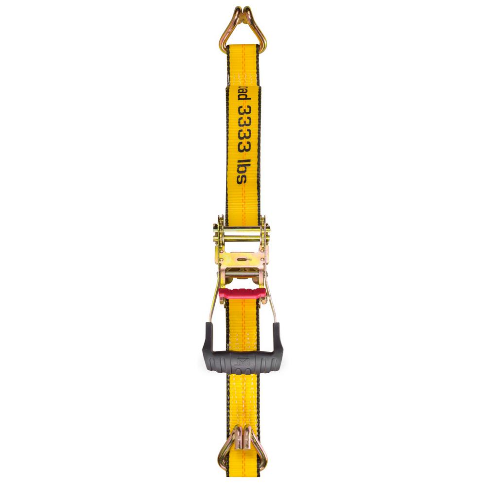 980076E Capacity Cat 4 Pc Tie-Down Ratcheting Straps Heavy-Duty 1,000 lb