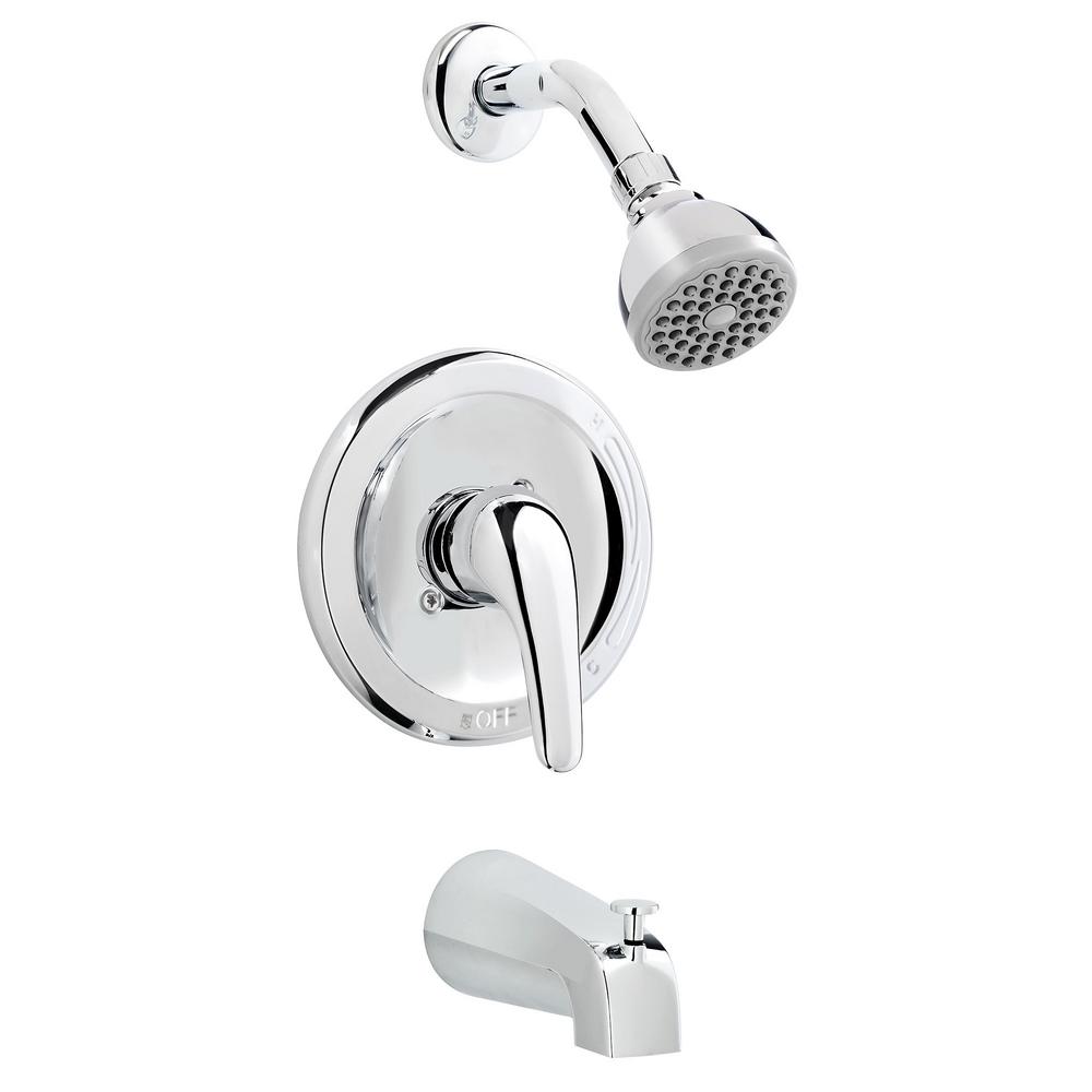 Bathtub Shower Faucet Combos Faucets The Home Depot Belanger Single Handle 1 Spray Tub And Shower Faucet In Polished Chrome Valve