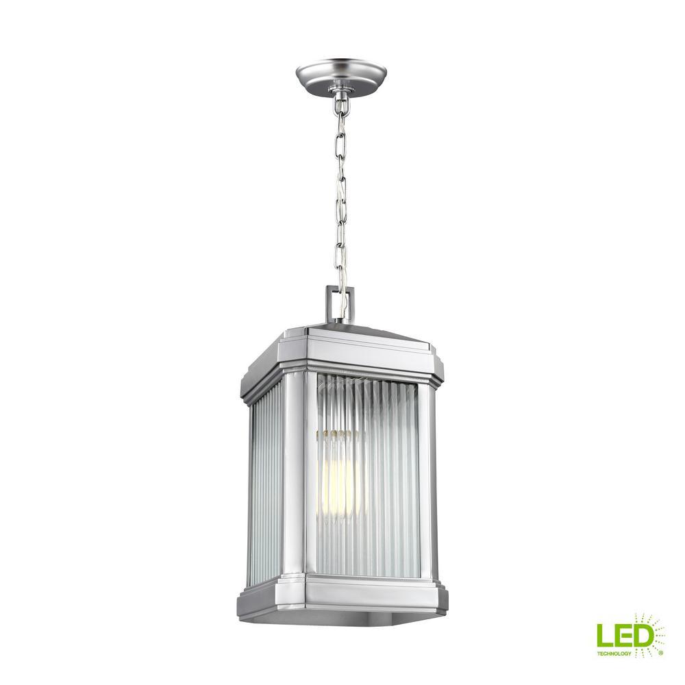 Led Brushed Nickel Outdoor Hanging Lights Ceiling Gaelan Painted Brushed Nickel 1 Light Hanging Pendant With Led Bulb