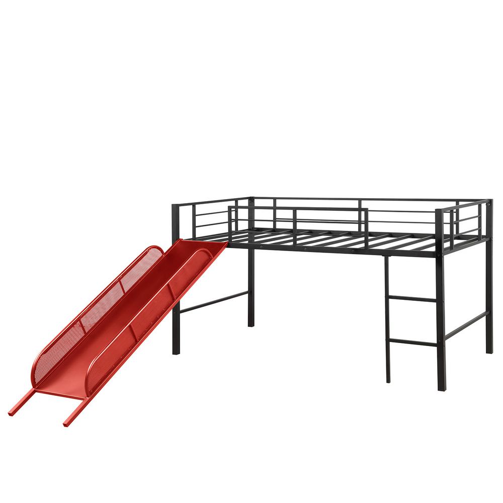 Red Metal Bunk Loft Beds Kids Bedroom Furniture The Home Depot