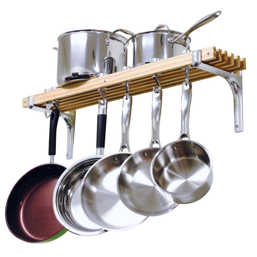 wooden kitchen pots and pans