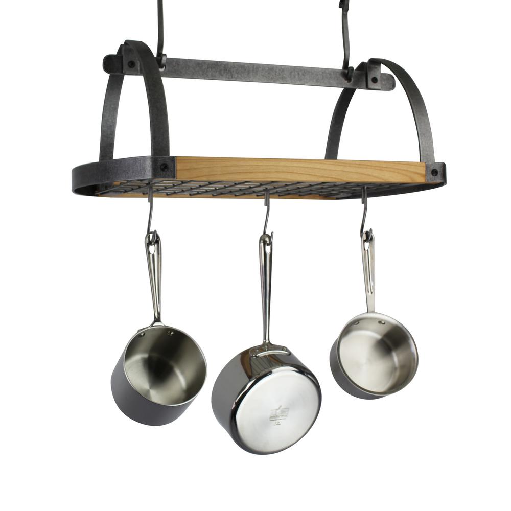 Old Dutch 1.75 in. x 17.25 in. X 33 in. Oval Matte Black Hanging Pot