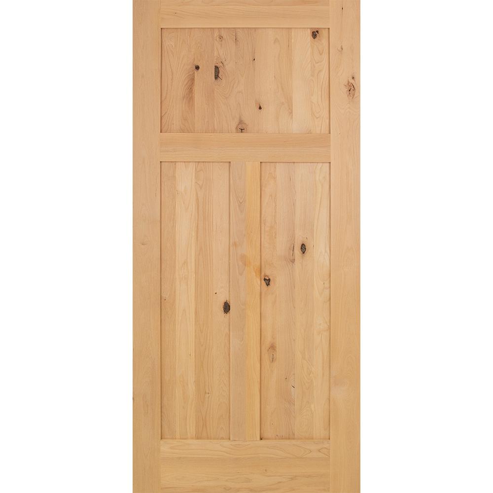 Krosswood Doors 36 In X 80 In Rustic Knotty Alder 3 Panel