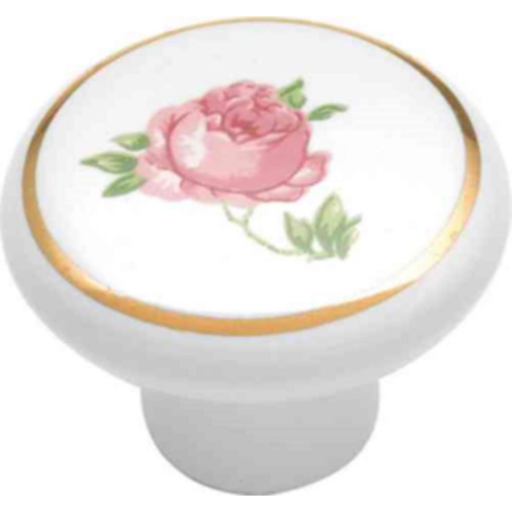 Hickory Hardware English Cozy 1 1 4 In White Pink Rose Gold Ring