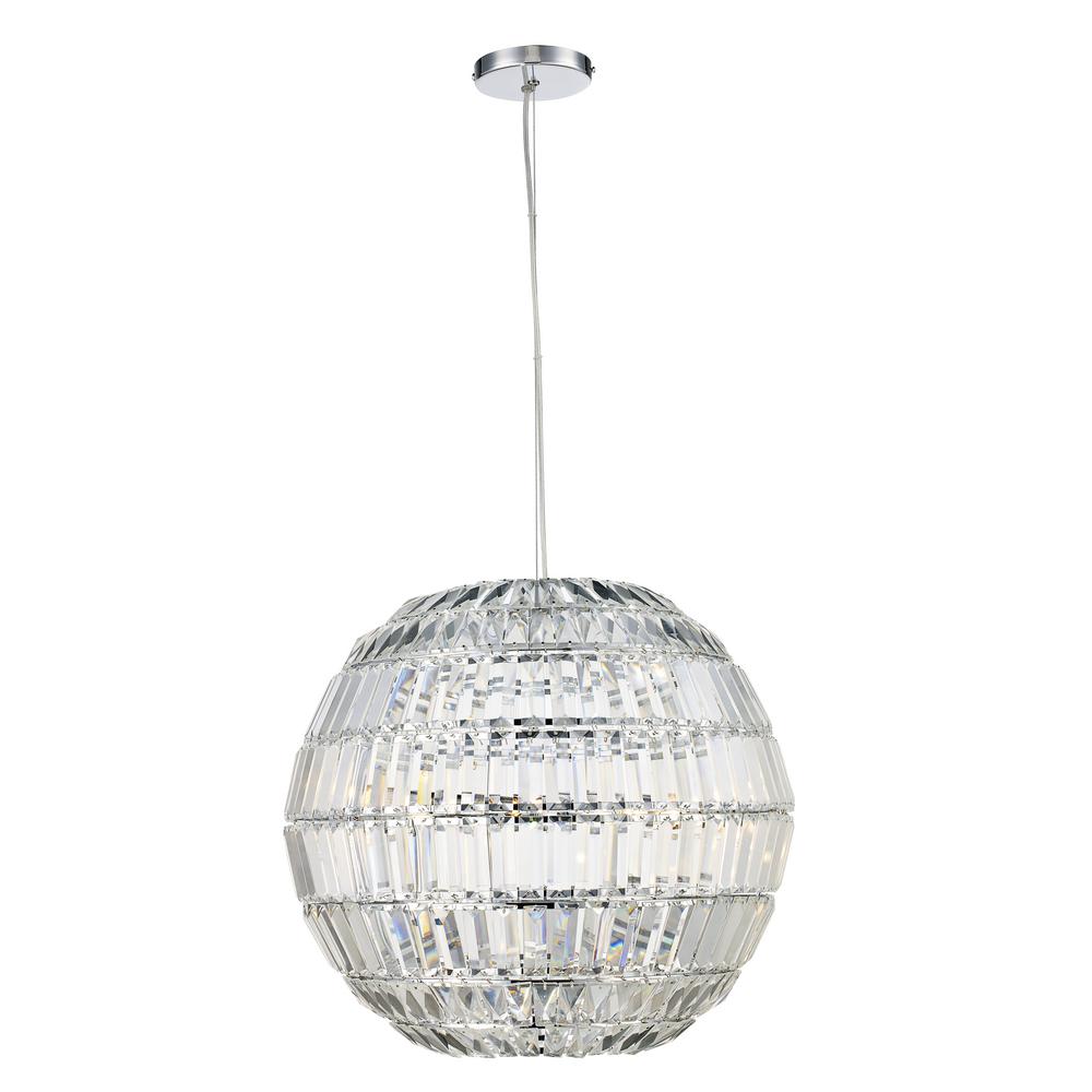 Bel Air Lighting Ellis 3 Light Polished Chrome Pendant With 11 In Bel Air Lighting Ellis 3 Light Polished Chrome Pendant With 11 In Crystal Globe