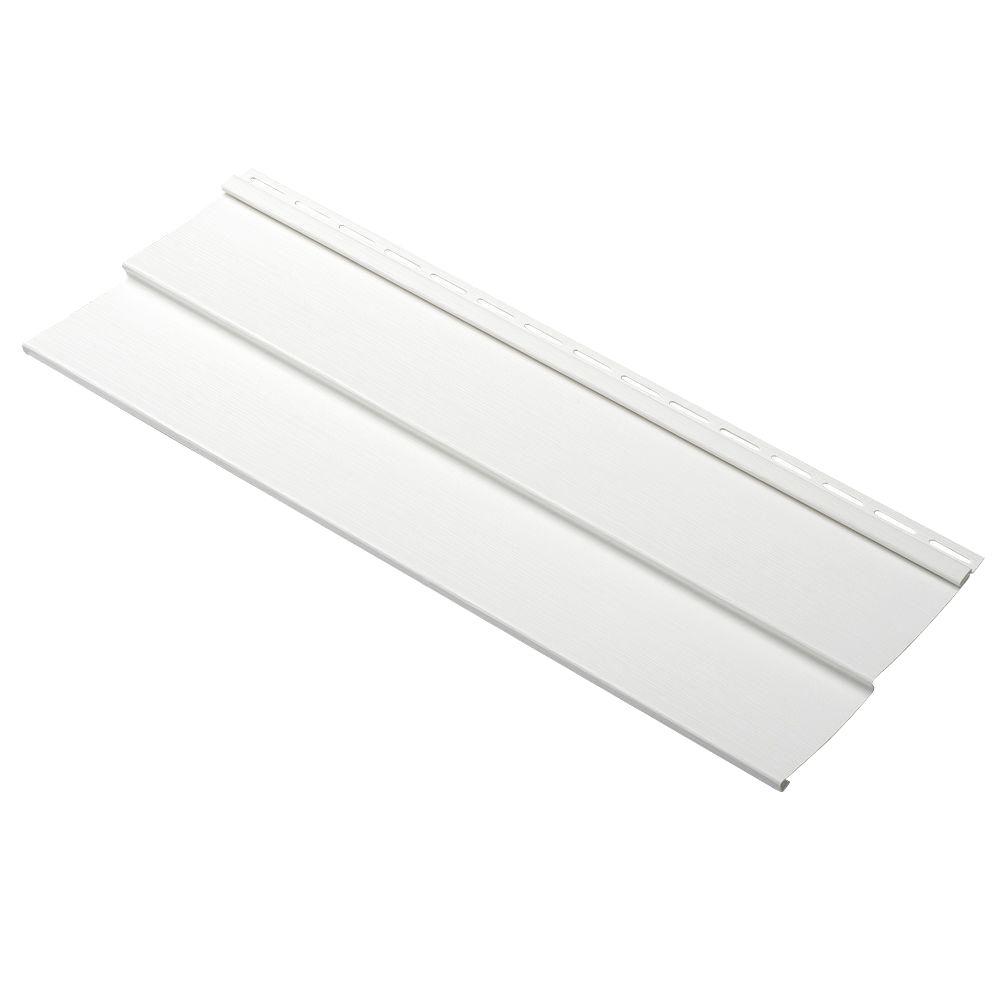 Ply Gem Progressions Double 4 in. x 24 in. Vinyl Siding Sample in White ...