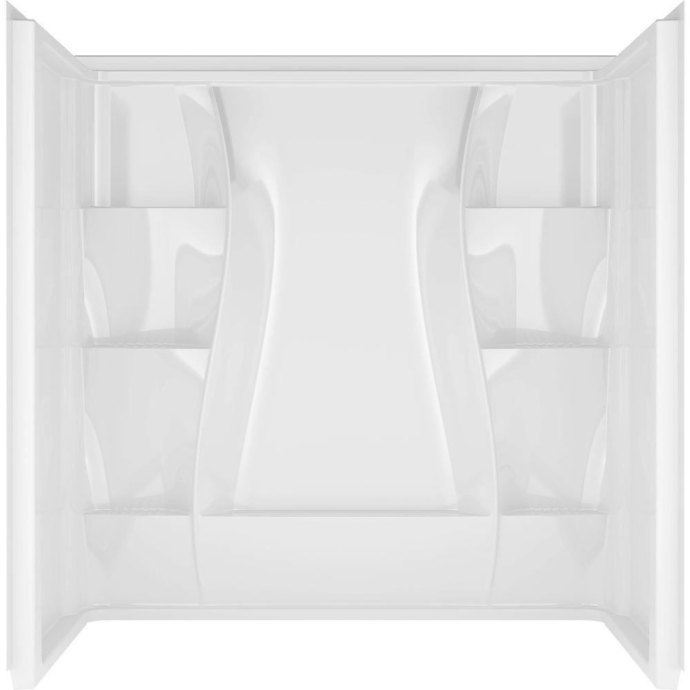Delta Surround Bathtubs Classic 400 60 in. x 32.5 in. x 61.5 in. 3-piece Direct-to-Stud Tub Surround in White 40044