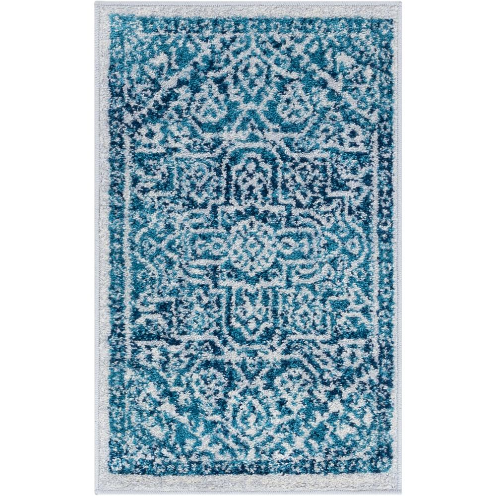 Well Woven Mystic Coco Bohemian Medallion Distressed Blue 20 In X