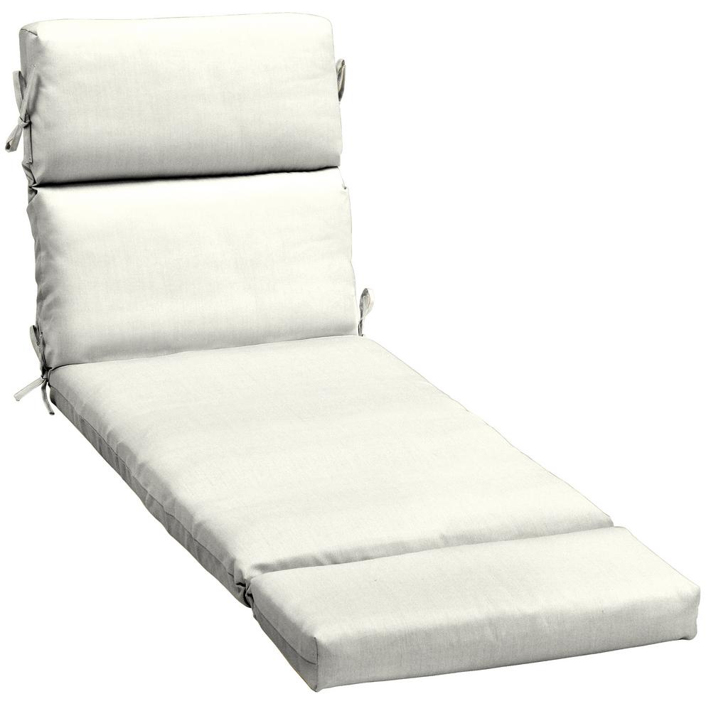 Box Edge Sunbrella Canvas White Outdoor Cushions Patio Furniture The Home Depot