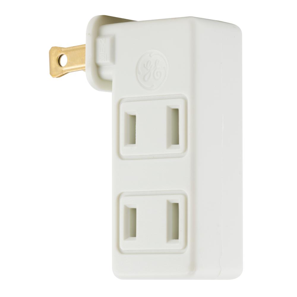 GE 3Outlet Wall Hugger Polarized Swivel Tap, White54185 The Home Depot