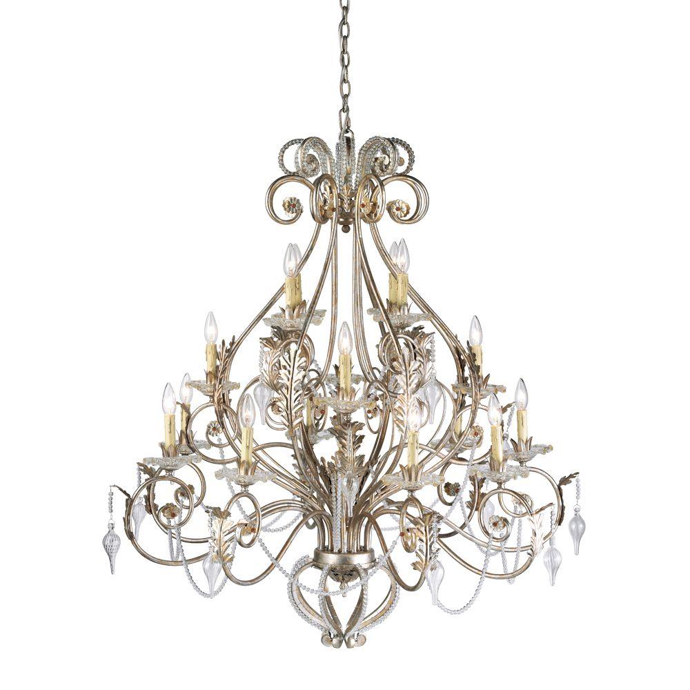 Hampton Bay Allure 16Light Antique Silver Chandelier14586026 The