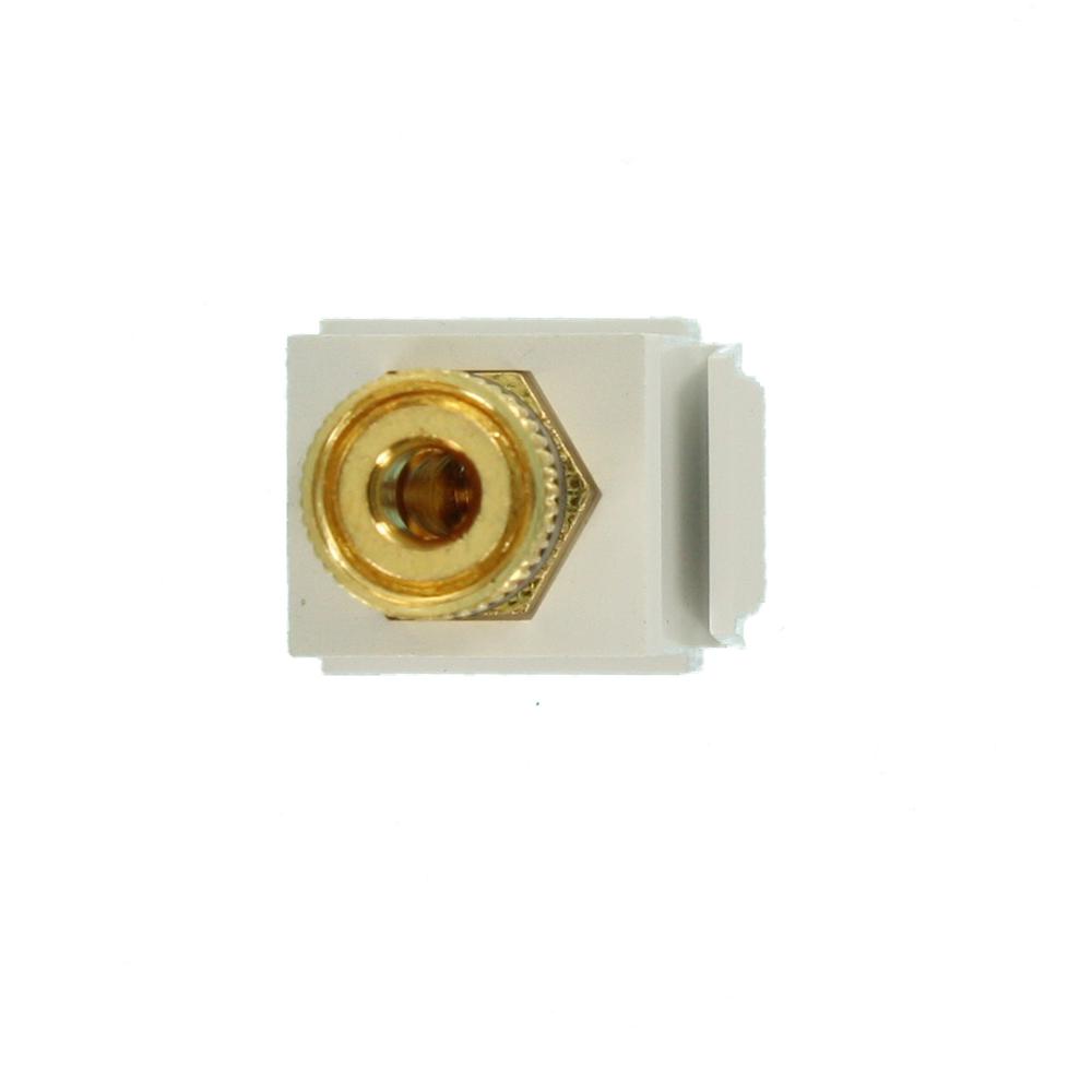 Black Stripe Leviton 40833BWE Binding Post QuickPort Connector White