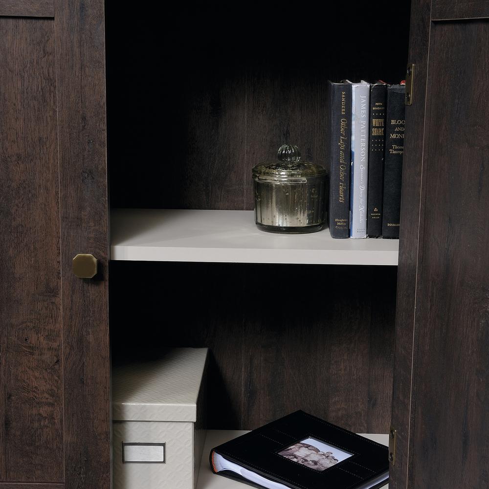 Sauder New Grange Coffee Oak Accent Storage Cabinet 419029 The