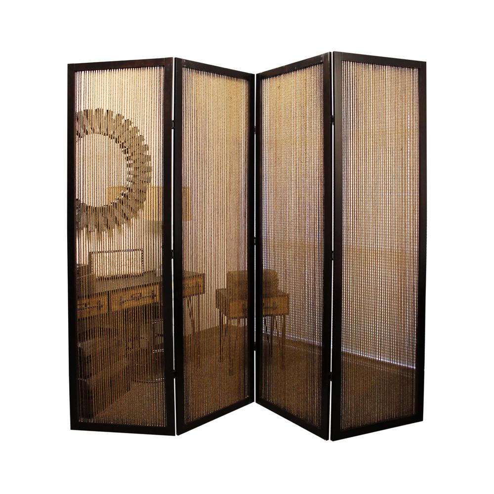 Lahaina 7 Ft Brown 4 Panel Room Divider