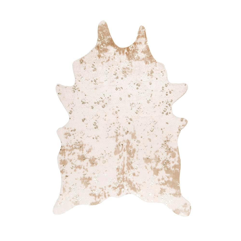 Stylewell Iraida Faux Cowhide Off White 4 Ft X 5 Ft Shaped