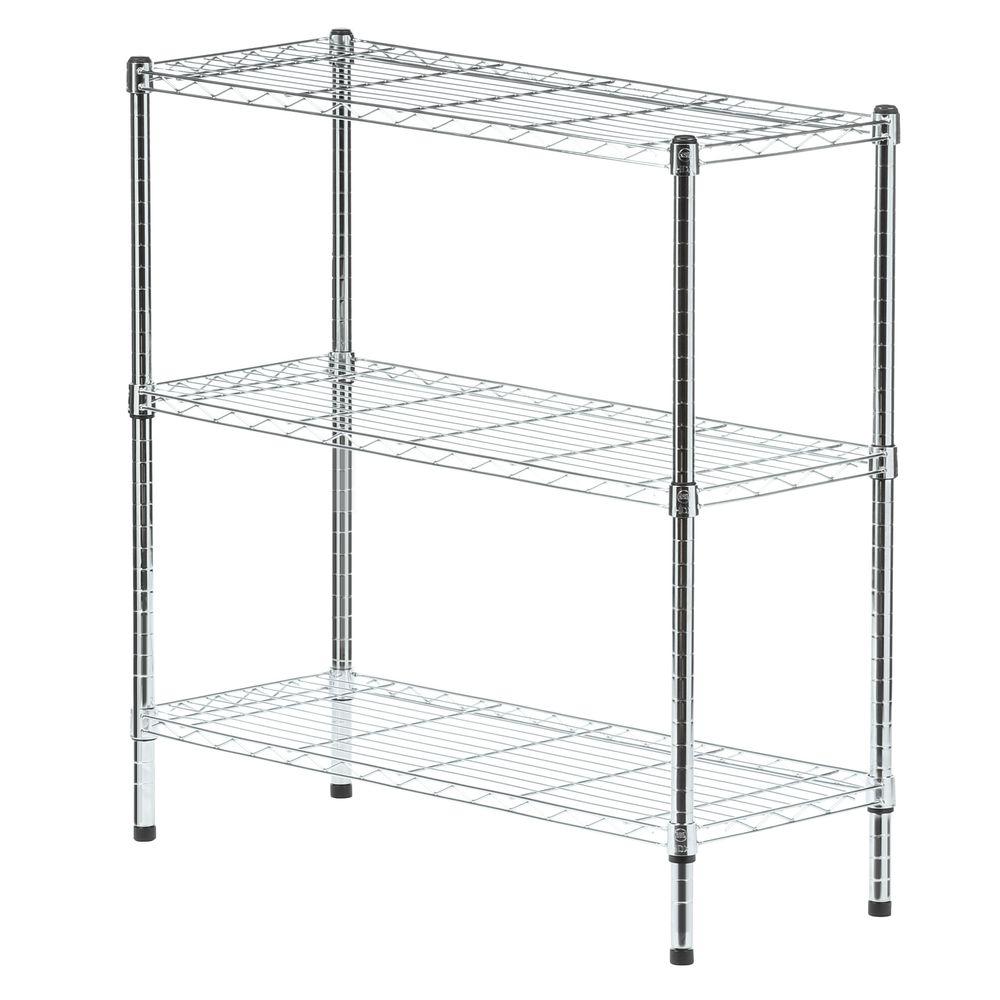 Hdx 36 In W X 37 H 14 D 3 Shelf Wire Unit Chrome Eh Hdx 36 In W X 37 H 14 D 3 Shelf Wire Unit Chrome