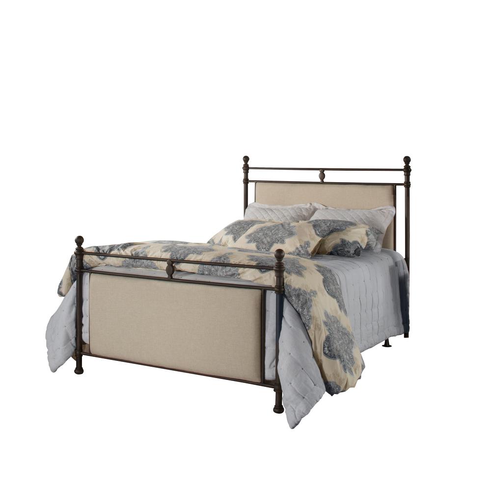 Hilale Furniture Ashley Rustic Brown And Linen Stone Fabric Queen Ashley Rustic Brown And Linen Stone Fabric Queen Bed Rails Included By Hilale Furniture