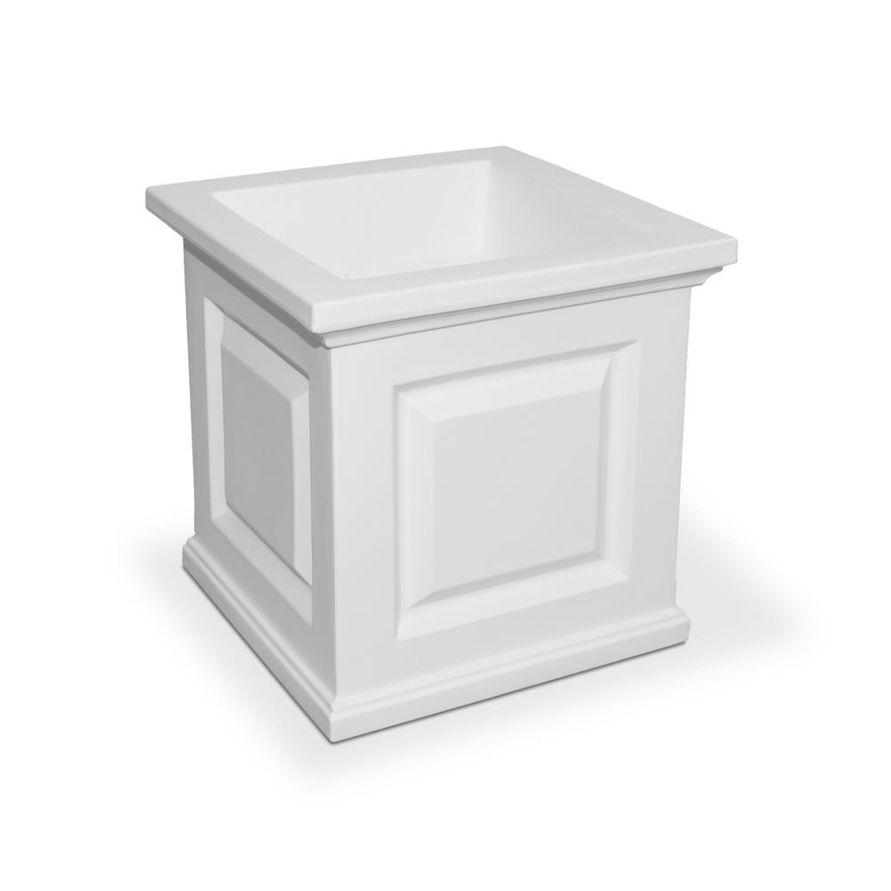 16" x 16" Nantucket Patio Square Planter White - Mayne