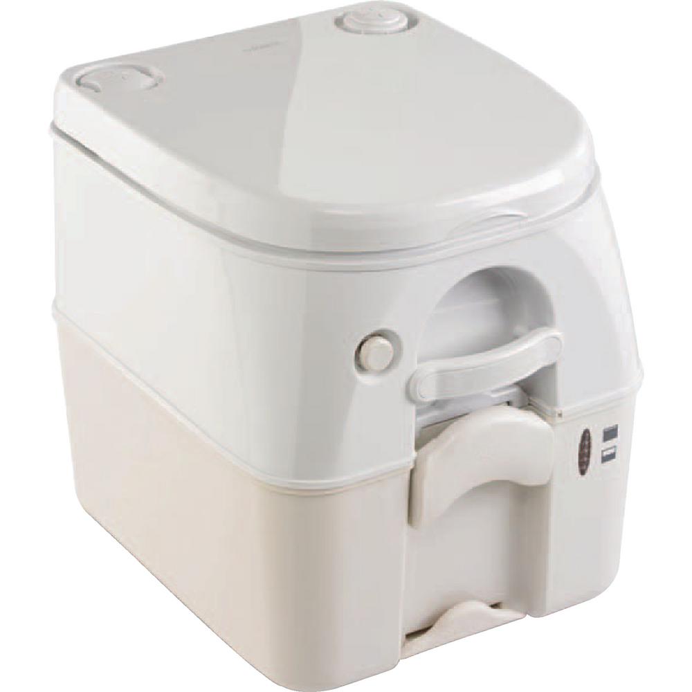 Dometic 2.5 Gal. Full Size SaniPottie 962 Portable Toilet with Push Button Flush in Tan