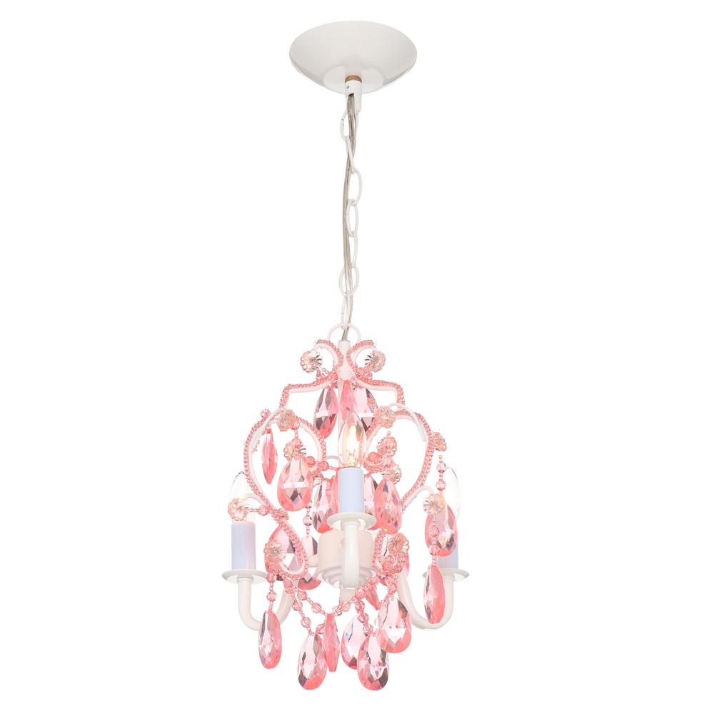Tadpoles 3 Light Pink Sapphire Mini Chandelier Cchapl004 The