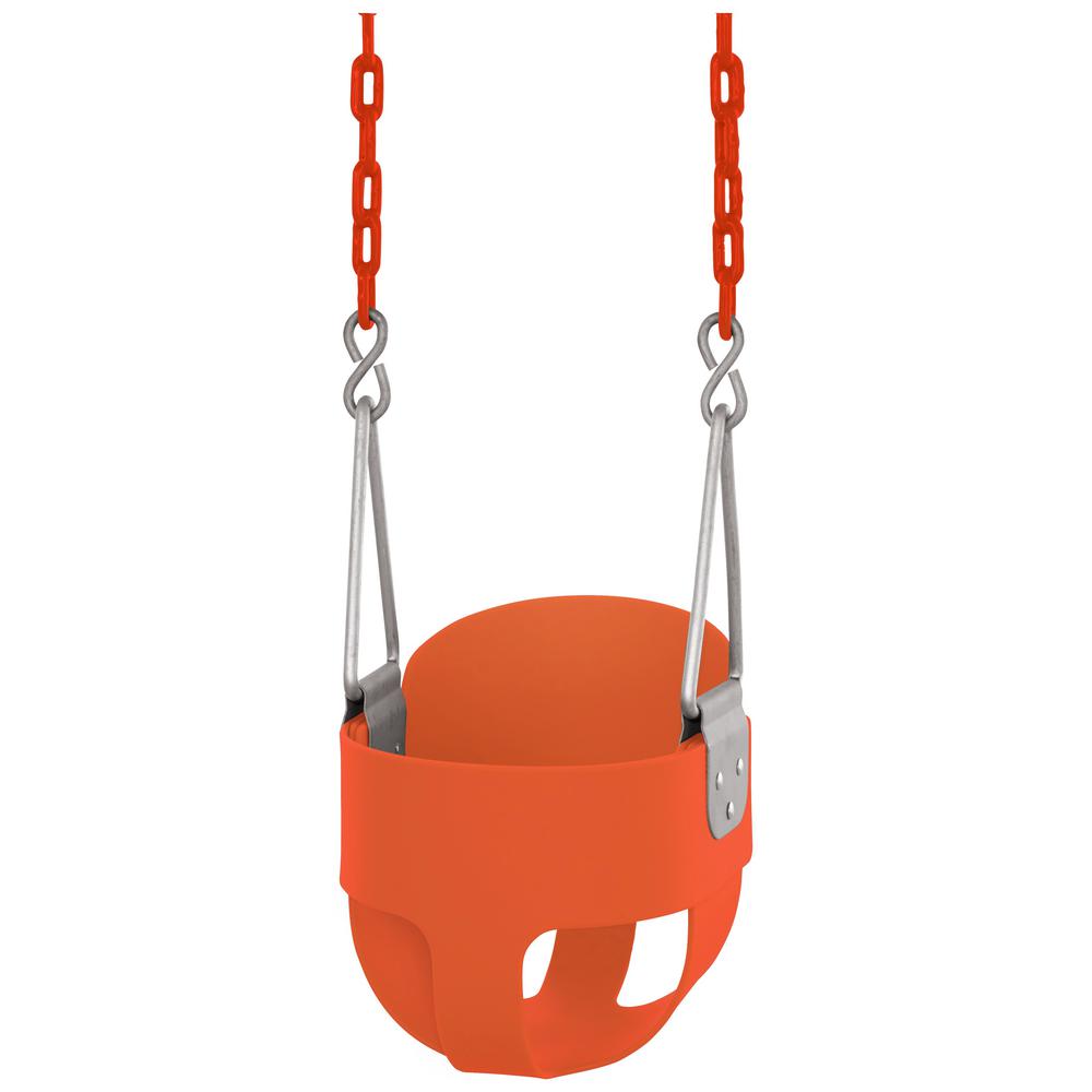 High Back Full Bucket Toddler and Baby Swing Vinyl Coated Chain