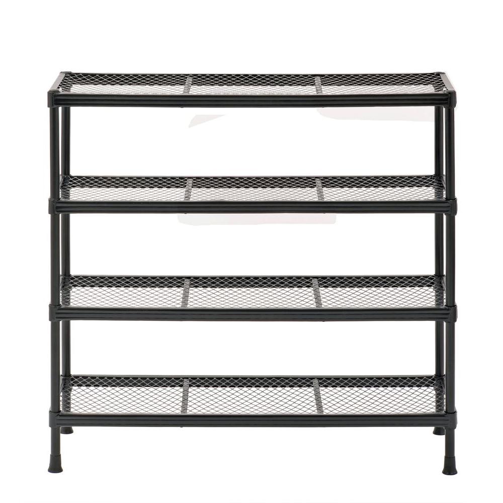 Sandusky 31 in. H x 31 in. W x 11 in. D Steel Wire Shoe Rack in Black