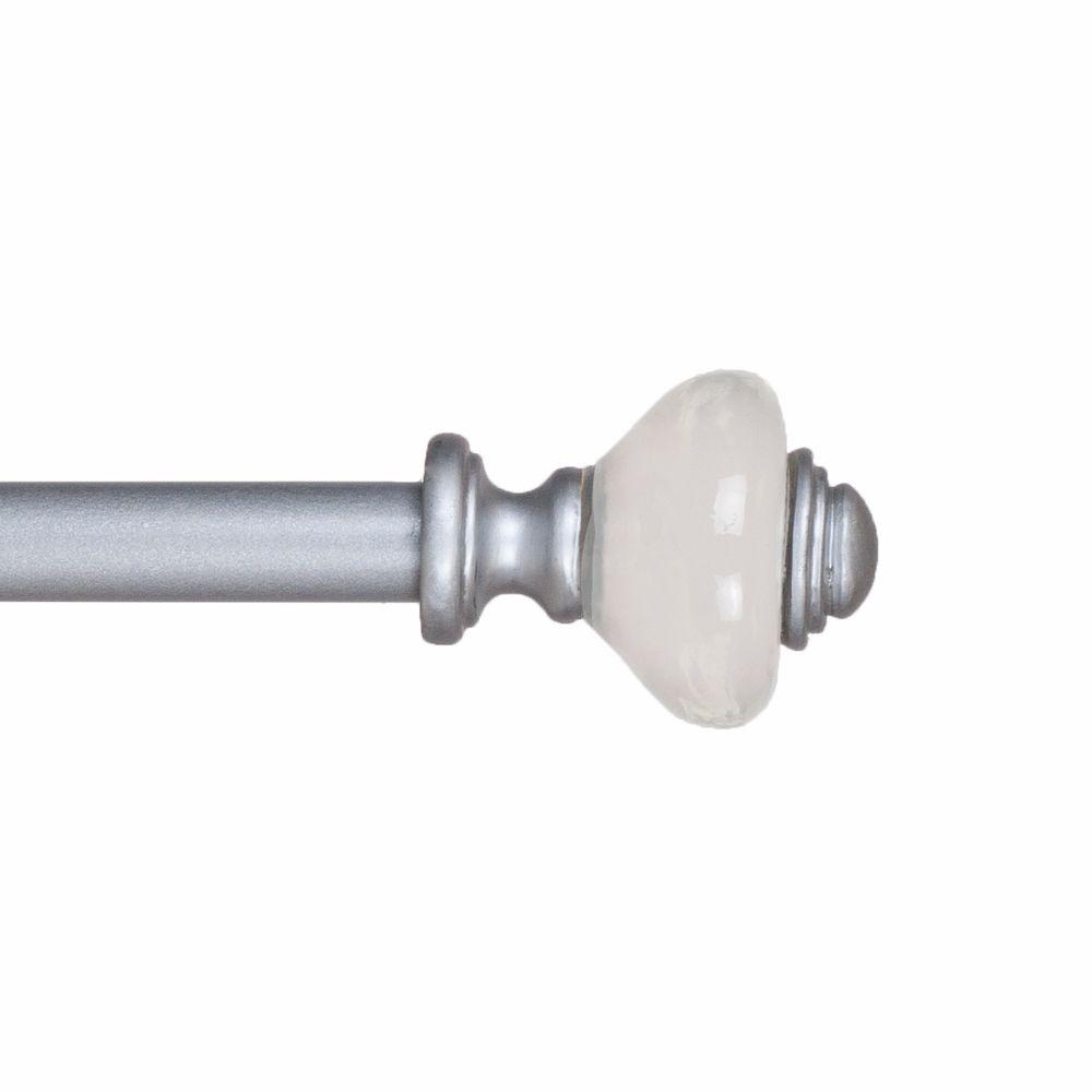 UPC 886511519824 product image for Lavish Home 48 in. - 86 in. Telescoping 3/4 in. Single Curtain Rod in Silver wit | upcitemdb.com