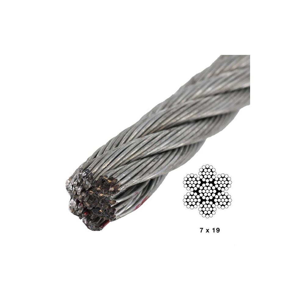 Aircraft Steel Cable Wire Rope 250/' 3//8/" 7x19 Hot Dipped Galvanized Steel Cable
