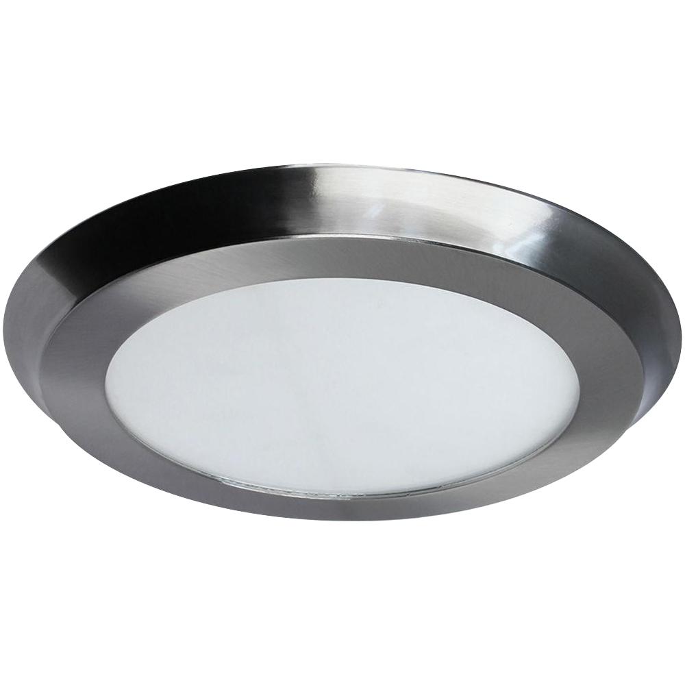 Home Decorators Collection 22 Watt 15 In Nickel Integrated Led Flat Round Panel Flush Mount