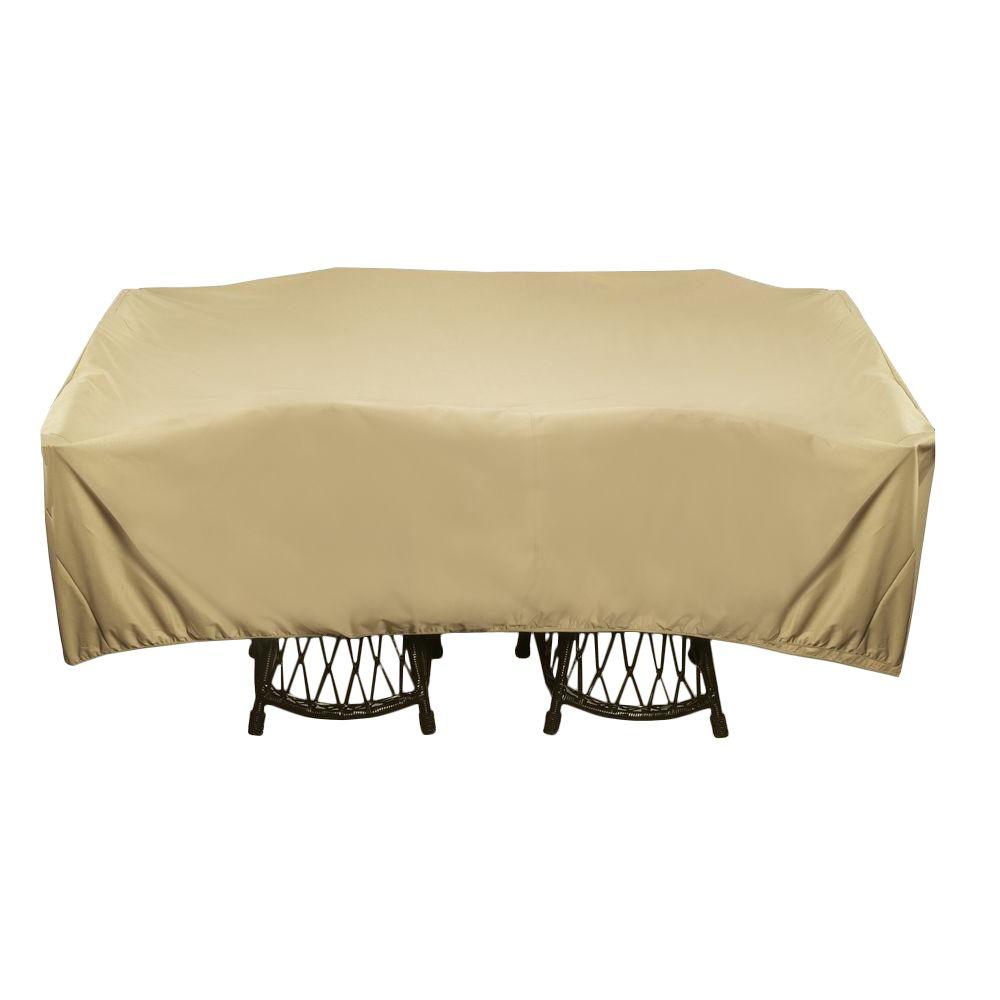 Two Dogs Designs 96 In Khaki Square Patio Table Set Cover