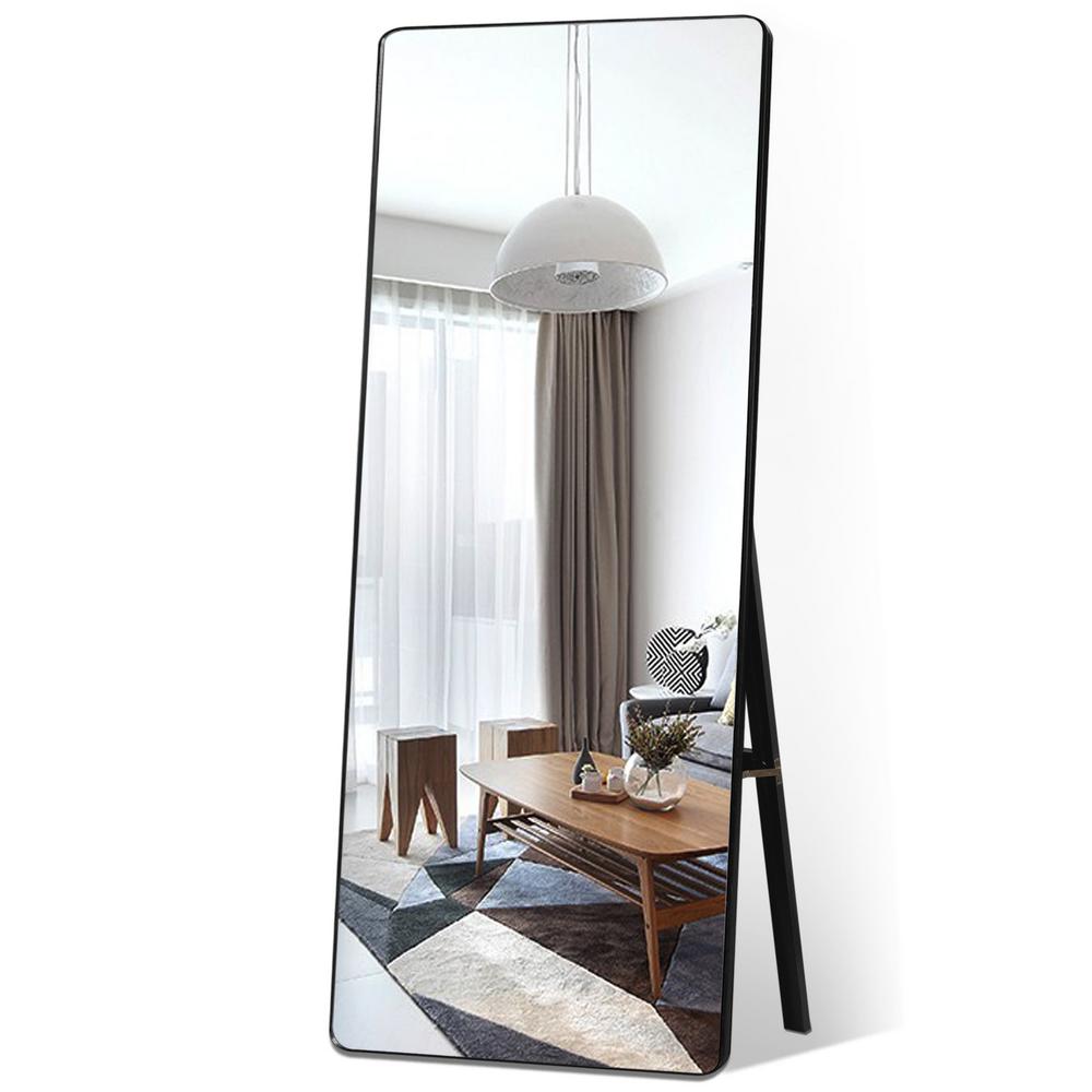Unbranded Black Modern Curved Edge Large Full-length Mirror/Leaner ...