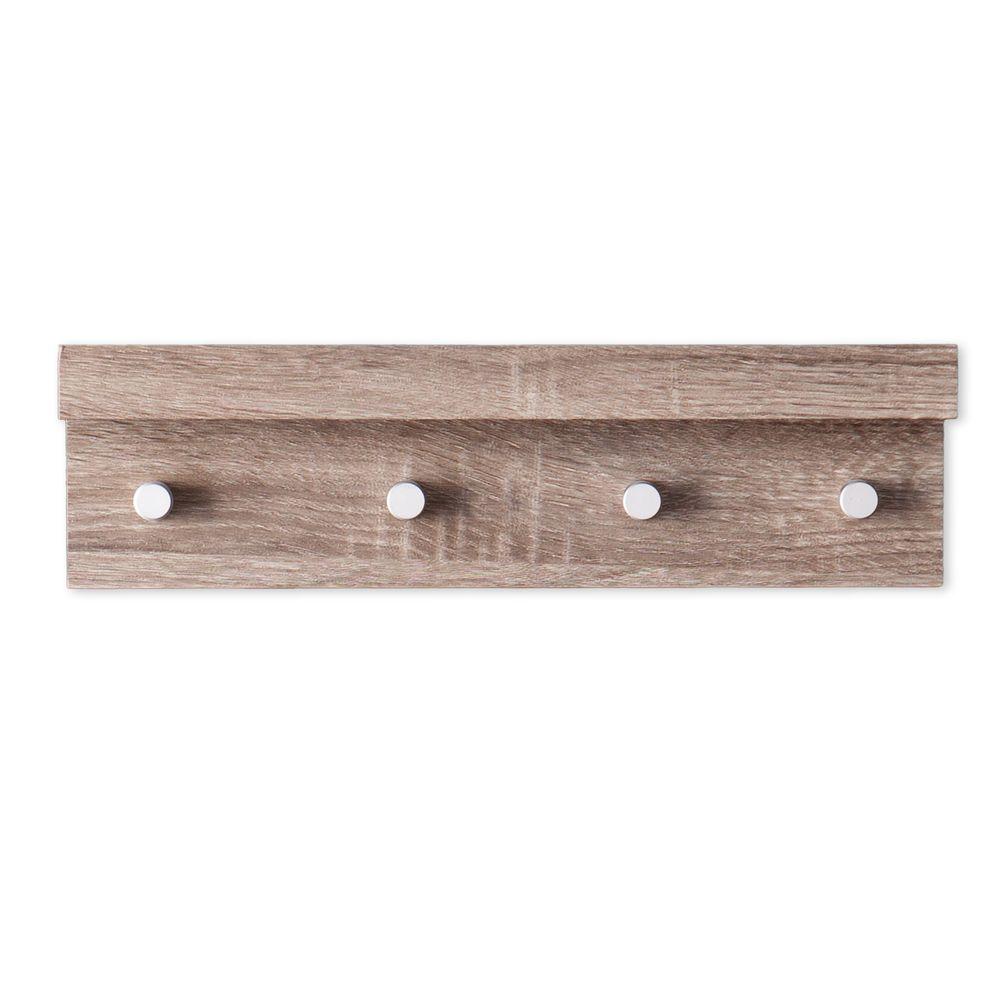 Southern Enterprises Clytie Dark Oak Wall Mounted Coat Rack with 4-Hook by Southern Enterprises