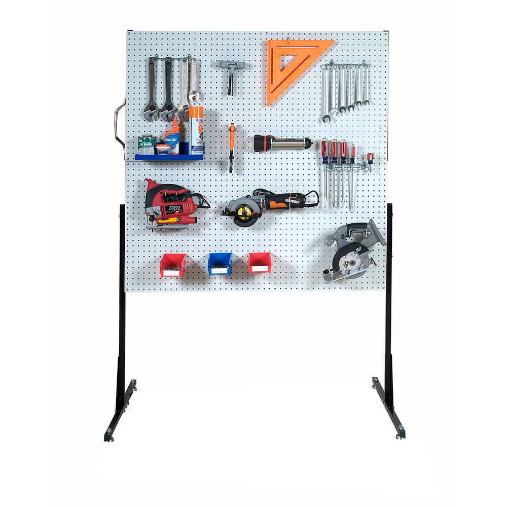 XtraWall 50 In. W Free-Standing Pegboard Unit With 4 High Density ...