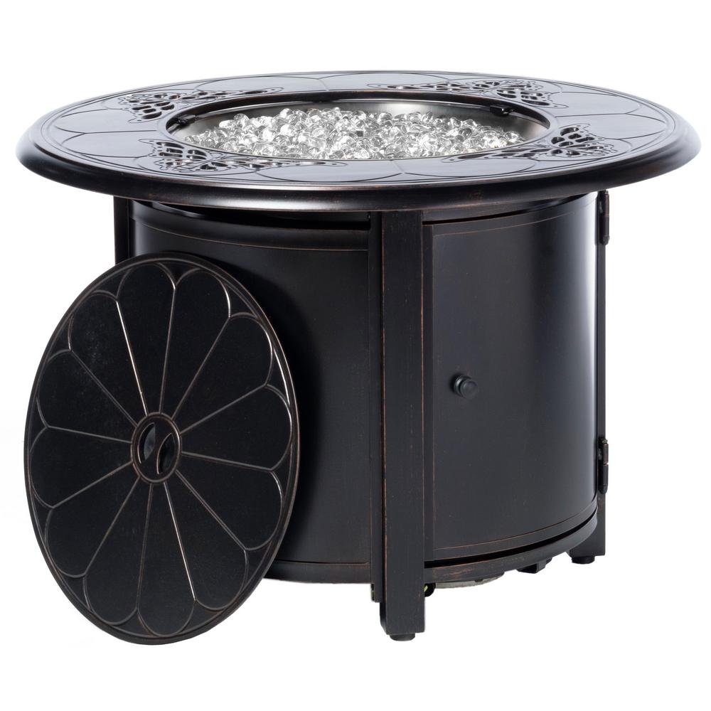 Alfresco Keystone 36 In X 24 In Round Aluminum Match Lit Propane