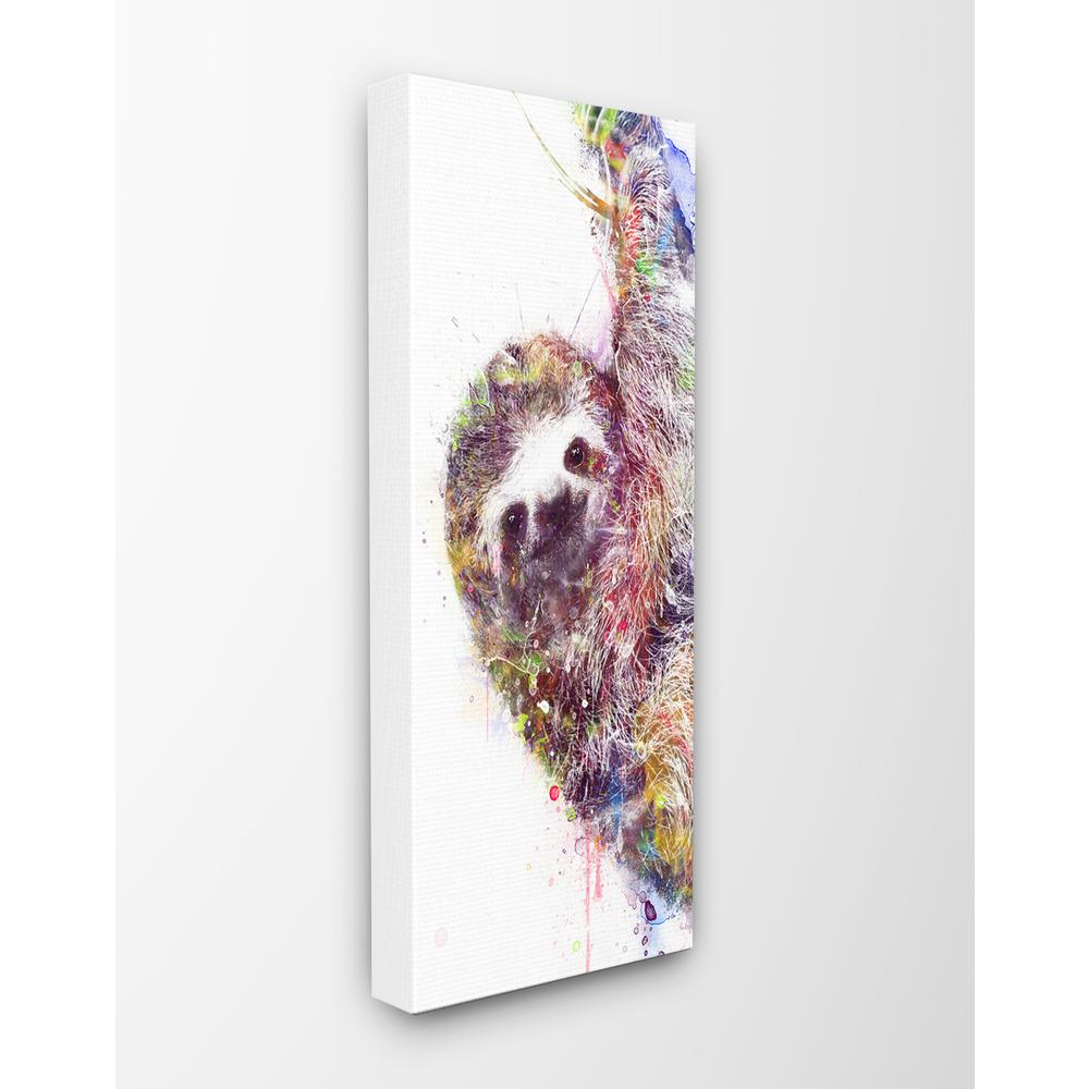The Stupell Home Decor Collection 13 In X 30 In Minimal Sloth Painterly Watercolor Abstract By Artist Veebee Canvas Wall Art Aap 213 Cn 13x30 The Home Depot
