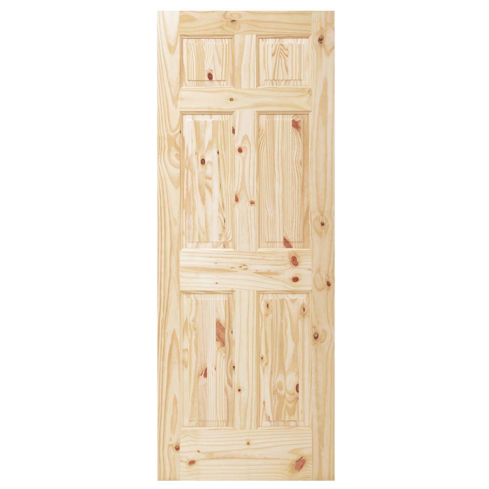 Steves Sons 36 In X 80 In 6 Panel Unfinished Knotty Pine Interior Door Slab