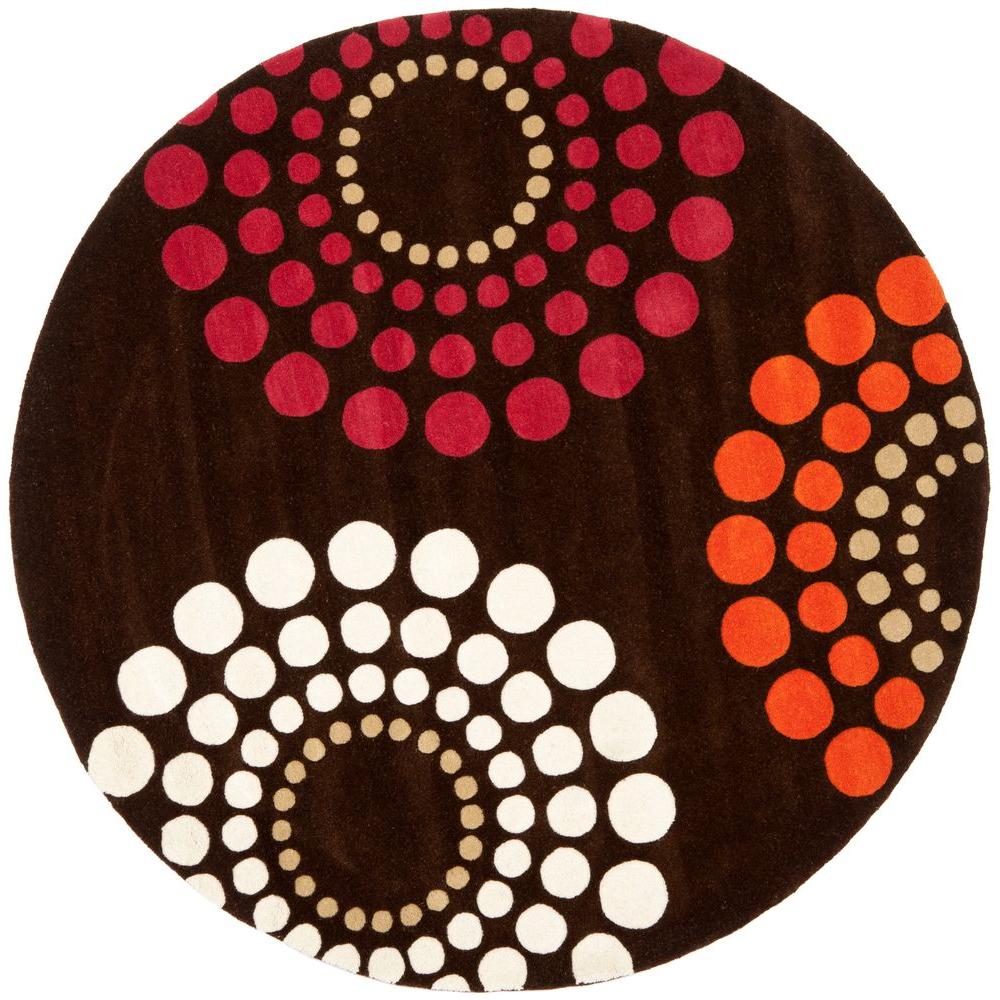 Safavieh Soho Brown Multi 6 Ft X Round Area Rug Soh788b 6r Safavieh Soho Brown Multi 6 Ft X Round Area Rug