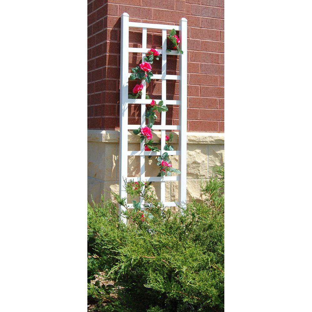 DuraTrel 76 in. x 28 in. White Vinyl PVC Cambridge Trellis11172 The