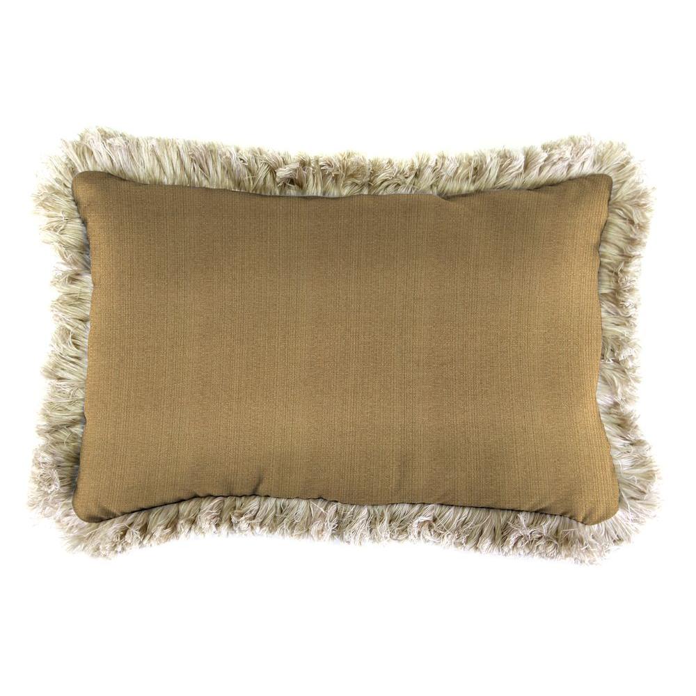 Jordan Manufacturing Sunbrella 9 in. x 22 in. Linen Straw Lumbar