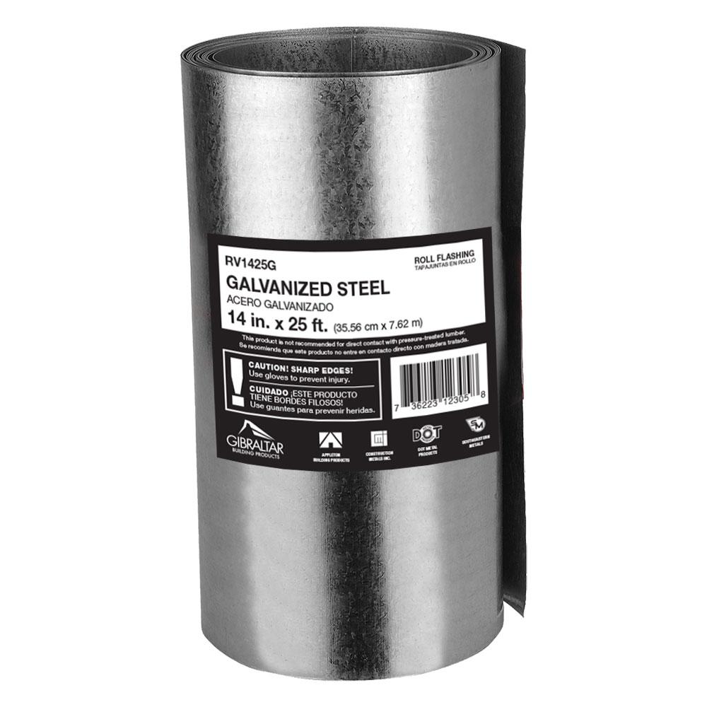Construction Metals 14 in. x 25 ft. Galvanized Steel Roll Valley