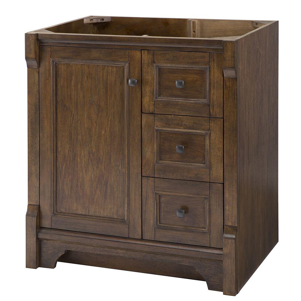 Home Decorators Collection Creedmoor 31 in W x 22 in D Vanity in Walnut with Granite Vanity Top in Santa Cecilia with White Sink was $848.0 now $593.6 (30.0% off)