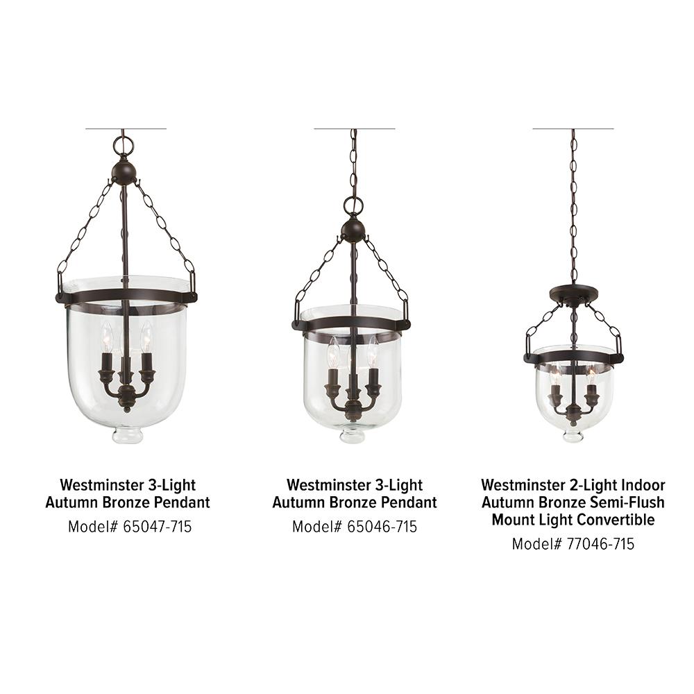 Sea Gull Lighting Westminster 2 Light Indoor Autumn Bronze Semi Flush Mount Convertible Pendant Sea Gull Lighting Westminster 2 Light Indoor Autumn Bronze Semi Flush Mount Convertible Pendant