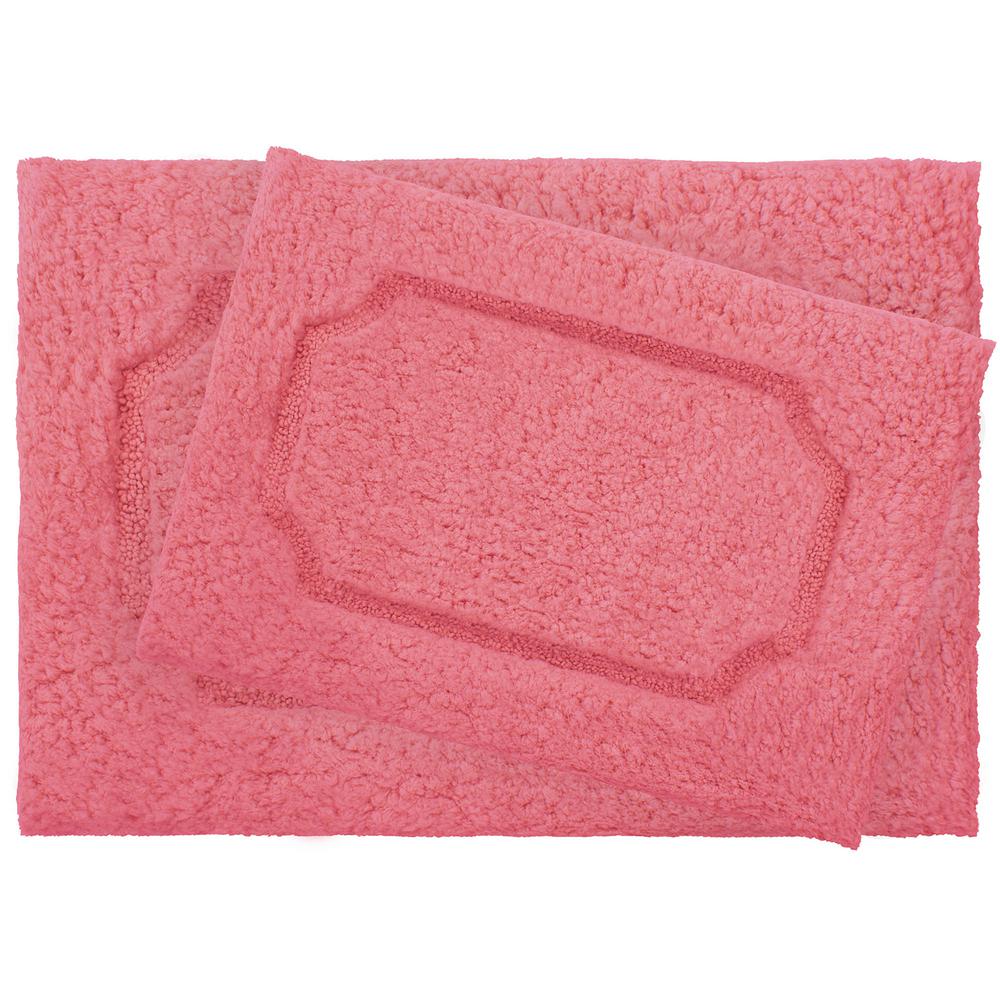 coral bath rug set