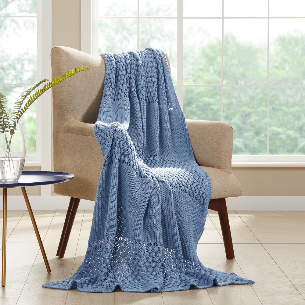 cotton cable knit throw