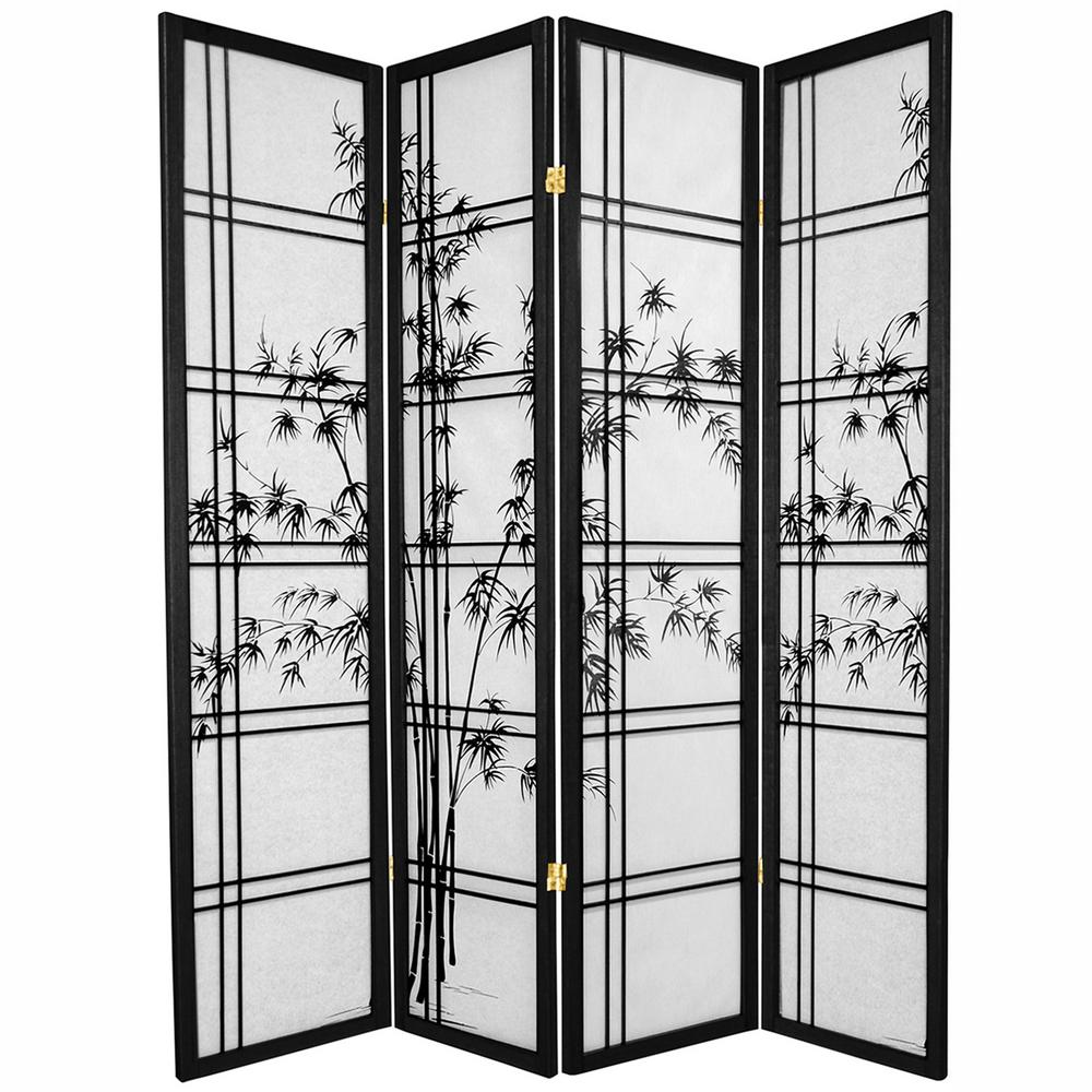 5.83 ft. Black 4Panel Room DividerR5914 The Home Depot